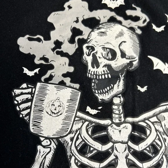 Goodie Two Sleeves Nightmare Before Coffee XXL Skeleton Black T Shirt S\S - Picture 10 of 11